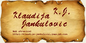 Klaudija Jankulović vizit kartica